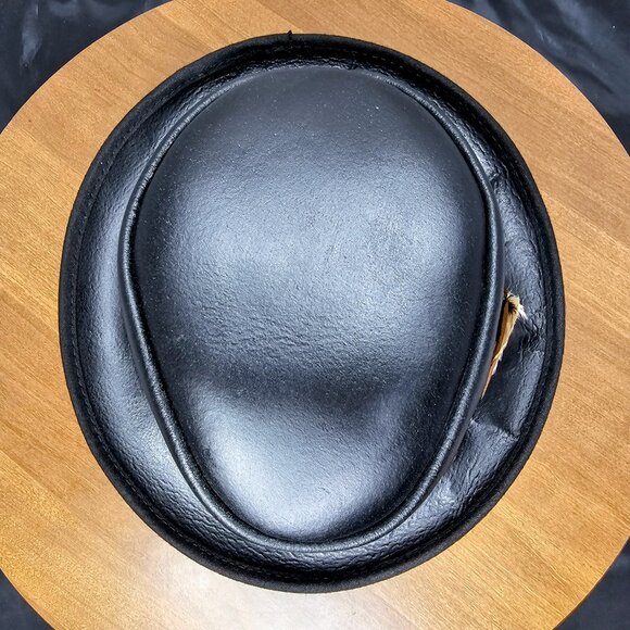 Soho Trilby Black Leather Fedora Hat | American Hat Makers | NWT | Small 6 7/8 - Picture 7 of 8
